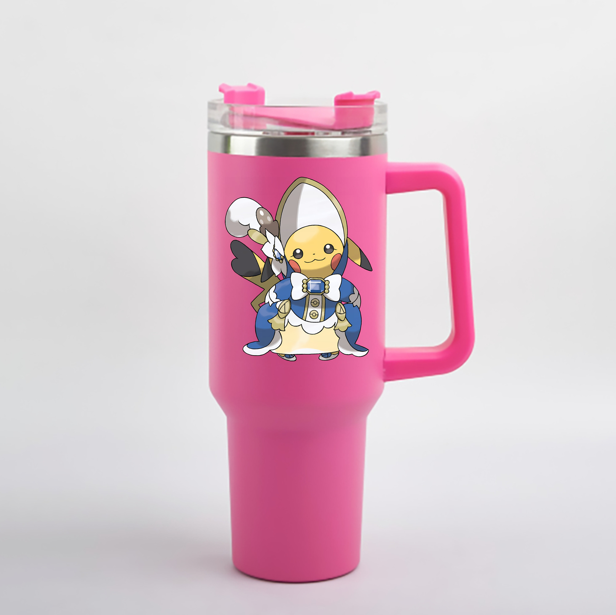 （画像用） ポケットモンスター Pokémon 1200mL車用タンブラー - クリスタルステッカー（プラスチックストロー付き）